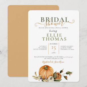 Invitación Boda de calabaza de otoño tradicional Ducha de nov