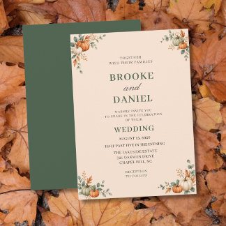 Invitación Boda de calabaza eucalipto heredado