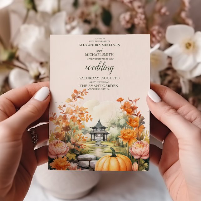 Invitación Boda de calabaza floral de otoño (Subido por el creador)