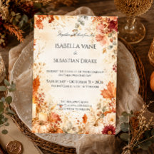 Boda de calabaza floral de otoño elegante