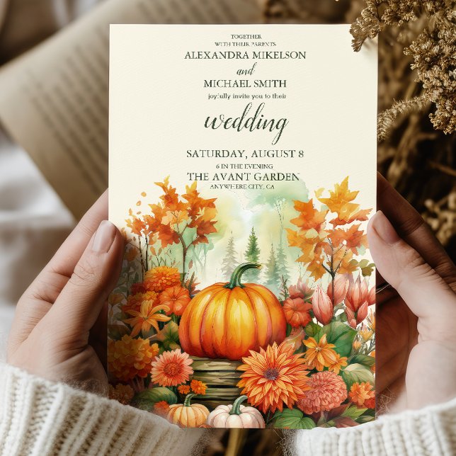 Invitación Boda de calabaza floral del país (Subido por el creador)