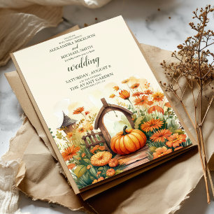 Invitación Boda de calabaza floral del país