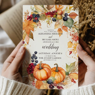 Invitación Boda de calabaza floral del país