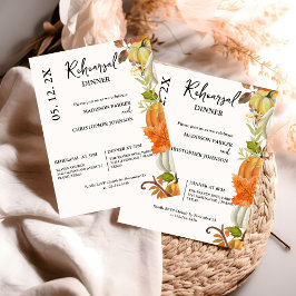 Invitación Boda de calabaza otoñal Cena de ensayo