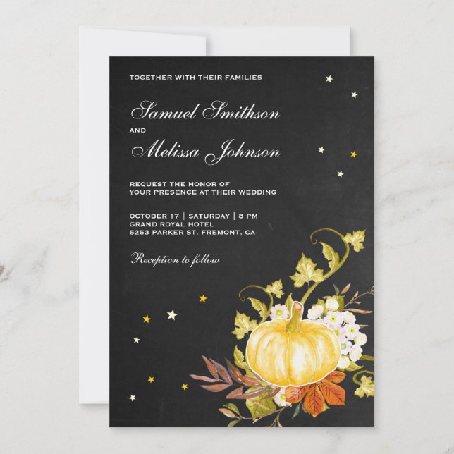 Invitación Boda de calabaza rusa vintage (Anverso)