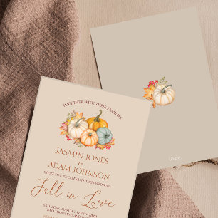 Invitación Boda de calabazas de cosecha de otoño en otoño