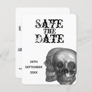 Invitación Boda De Calaveras Góticas Salva La Fecha