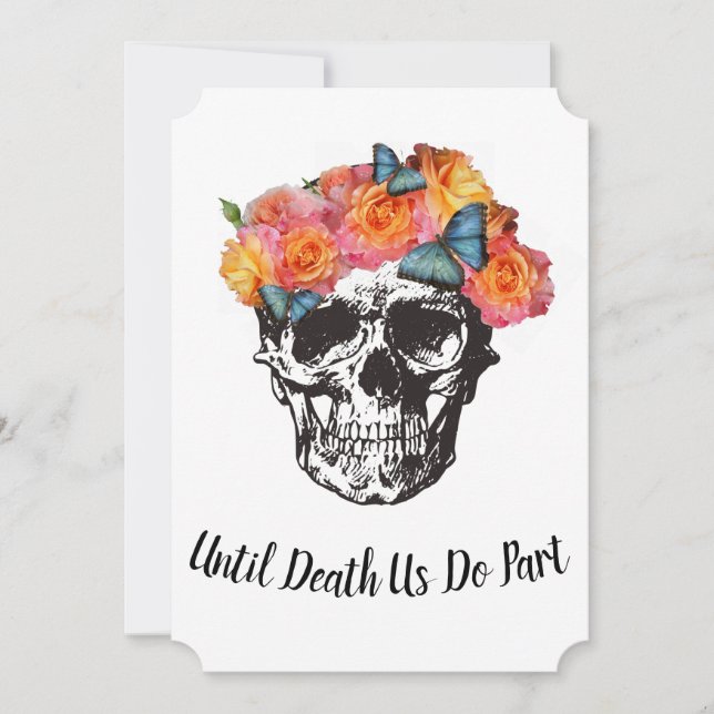 Invitación Boda de Calaveras - Hasta que la Muerte nos Separe (Anverso)