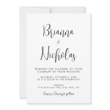 Boda de caligrafía blanca y negra de código QR