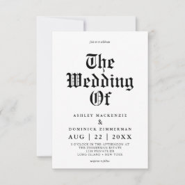 Invitación Boda de caligrafía celular simple