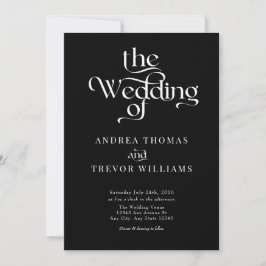 Invitación Boda de Caligrafía Clásica Elegante
