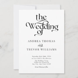 Invitación Boda de Caligrafía Clásica Elegante