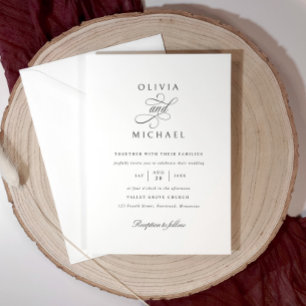 Invitación Boda de Caligrafía Clásica Elegante Simple