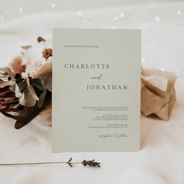 Invitación Boda de caligrafía clásica marfileña elegante (Subido por el creador)