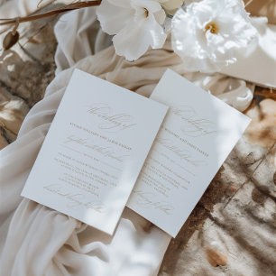 Invitación Boda de caligrafía clásica simple y elegante