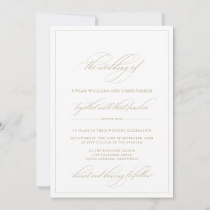 Invitación Boda de caligrafía clásica simple y elegante