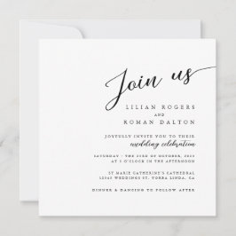 Invitación Boda de caligrafía de escritura Minimalista modern
