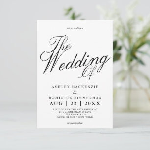 Invitación Boda de caligrafía de escritura simple de Lucia