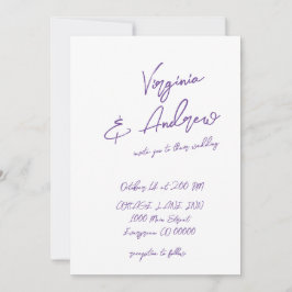 Invitación Boda de caligrafía de guión Minimalista simple