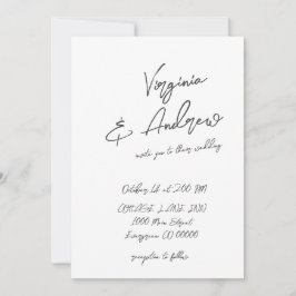 Invitación Boda de caligrafía de guión Minimalista simple