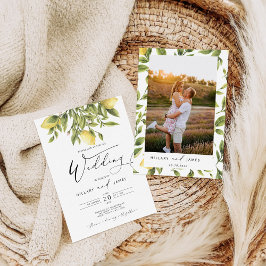 Invitación Boda de caligrafía de la costa de Lemon Sorrento A