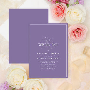 Invitación Boda de caligrafía de lavanda moderna de Lilac