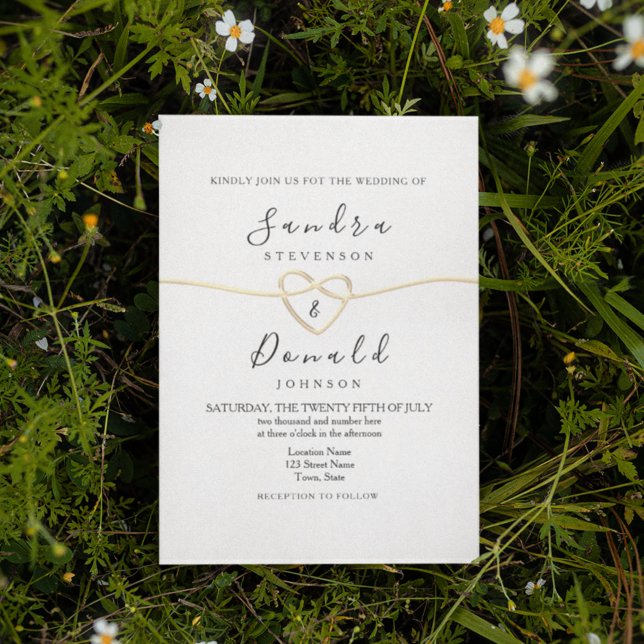 Invitación Boda de caligrafía de oro romántico (Subido por el creador)