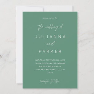 Invitación Boda de caligrafía de Sage Green MOD