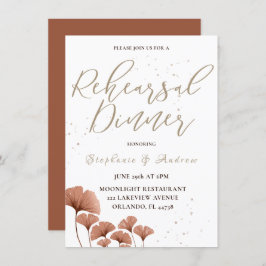 Invitación Boda de caligrafía de Terracotta Cena de ensayo