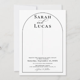 Invitación Boda de caligrafía de tipografía artística minimal