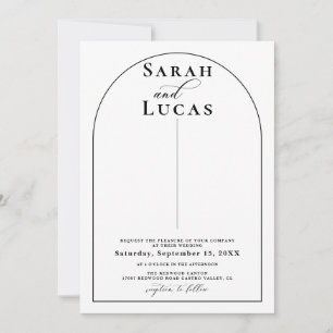 Invitación Boda de caligrafía de tipografía artística minimal