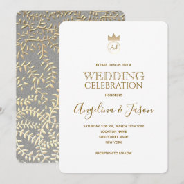 Invitación Boda de Caligrafía Dorada Simple y Elegante