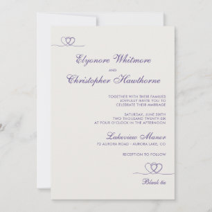 Invitación Boda de Caligrafía Elegante Chic Ultra Violeta