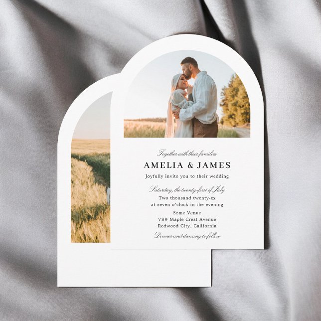 Invitación Boda de caligrafía elegante de fotografía artístic (Subido por el creador)