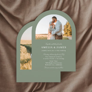 Invitación Boda de caligrafía elegante de fotografía artístic