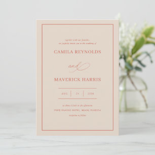 Invitación Boda de caligrafía elegante de Sunset