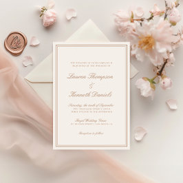 Invitación Boda de caligrafía elegante de tono claro minimali