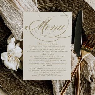 Invitación Boda de caligrafía elegante en marfil y oro