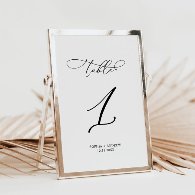 Invitación Boda de caligrafía elegante Tabla número 1 (Subido por el creador)