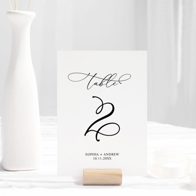 Invitación Boda de caligrafía elegante Tabla número 2 (Subido por el creador)