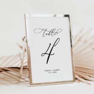 Invitación Boda de caligrafía elegante Tabla número 4