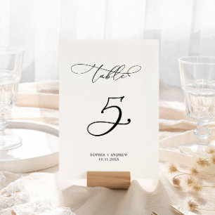 Invitación Boda de caligrafía elegante Tabla número 5