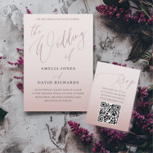 Boda de caligrafía en oro rosa moderno