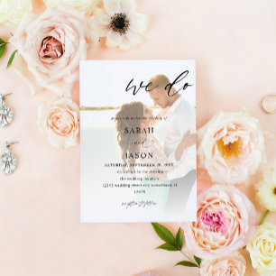 Invitación Boda de caligrafía fotográfica