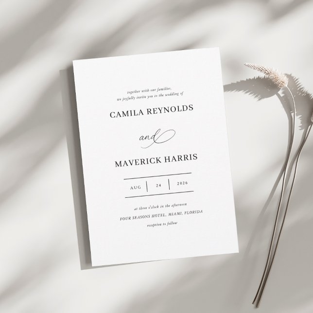 Invitación Boda de caligrafía Grace Elegant (Subido por el creador)