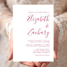 Boda de caligrafía magenta moderna