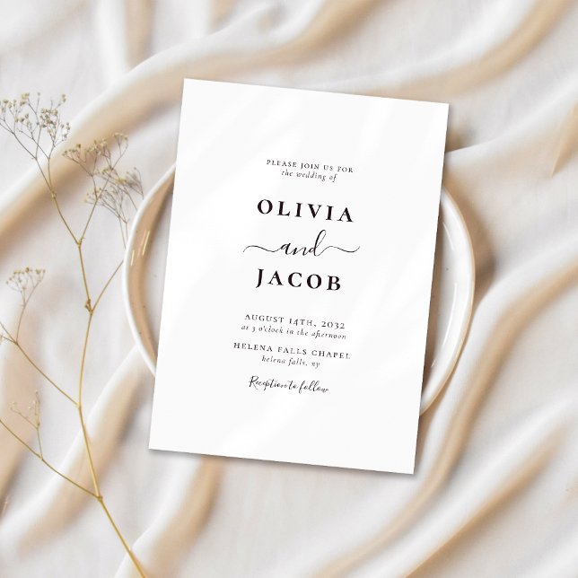 Invitación Boda de caligrafía Minimalista moderna (Subido por el creador)