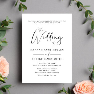 Invitación Boda de caligrafía minimalista moderno