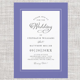 Invitación Boda de Caligrafía Moderna Azul Elegante