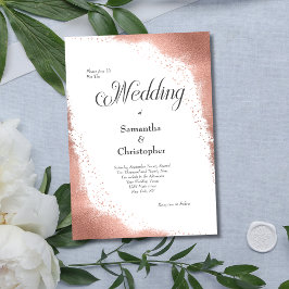 Invitación Boda de Caligrafía Moderna con Brillo en Rosa Dora